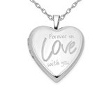 Love Heart Locket Pendant Necklace in Sterling Silver with Chain